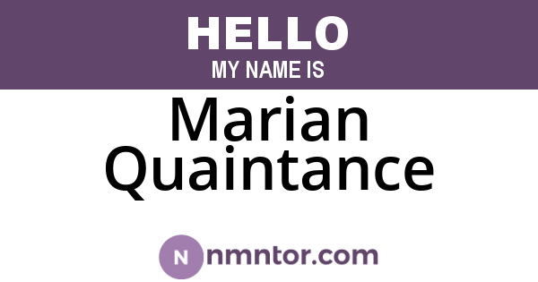 Marian Quaintance