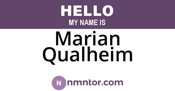 Marian Qualheim
