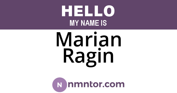 Marian Ragin