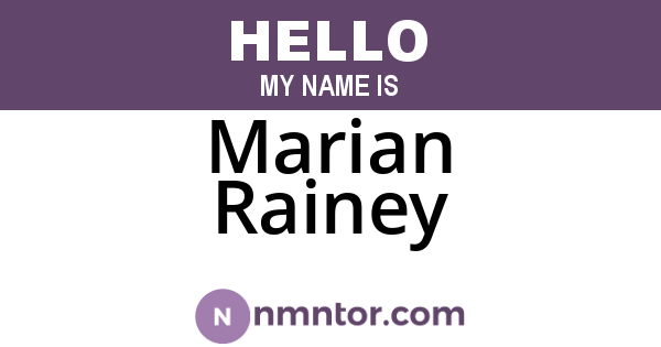 Marian Rainey