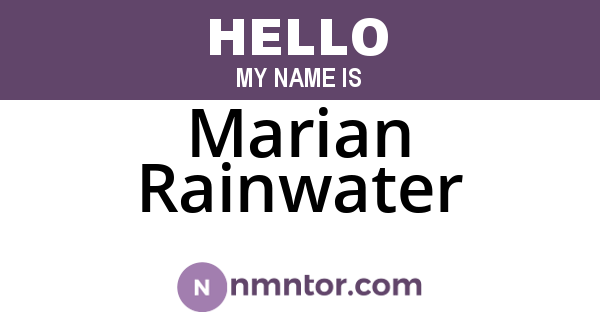 Marian Rainwater