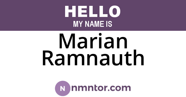 Marian Ramnauth