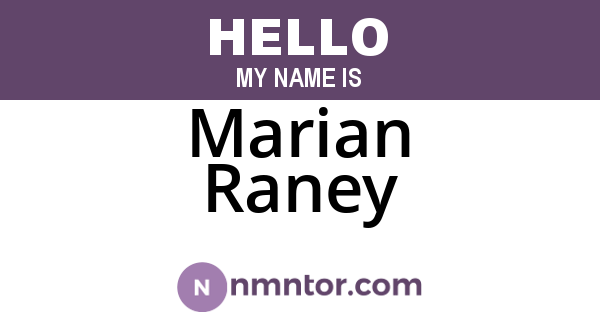 Marian Raney