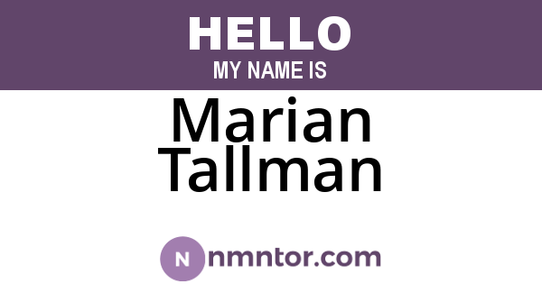Marian Tallman