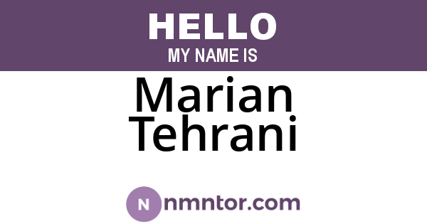 Marian Tehrani