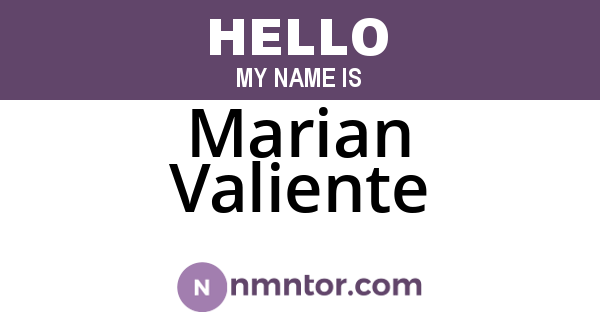 Marian Valiente