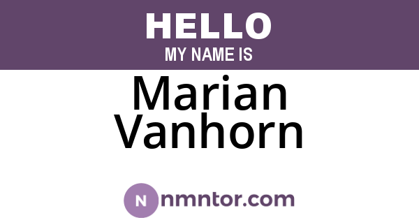 Marian Vanhorn
