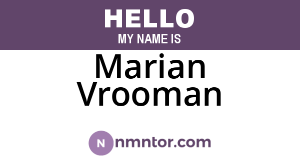 Marian Vrooman
