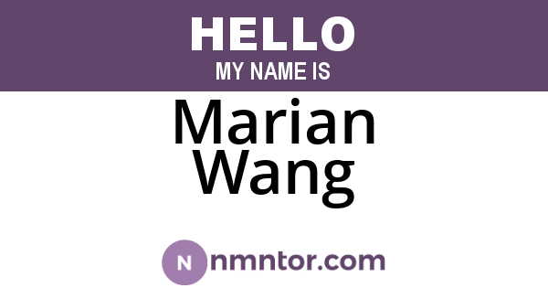 Marian Wang