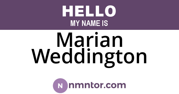 Marian Weddington