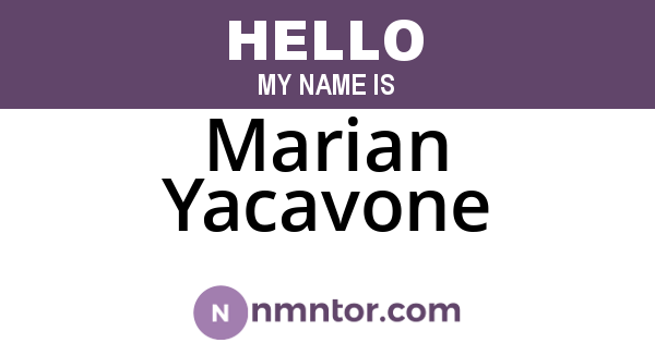 Marian Yacavone