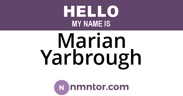 Marian Yarbrough