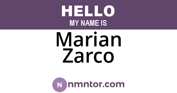 Marian Zarco
