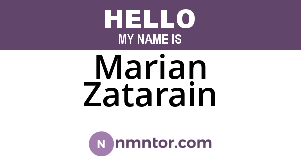 Marian Zatarain