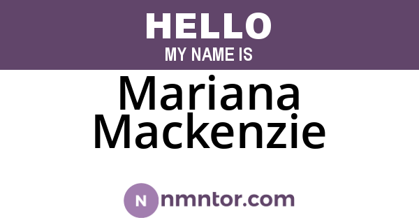 Mariana Mackenzie