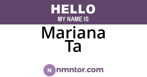 Mariana Ta