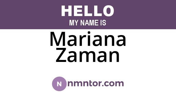 Mariana Zaman