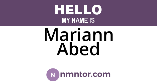 Mariann Abed