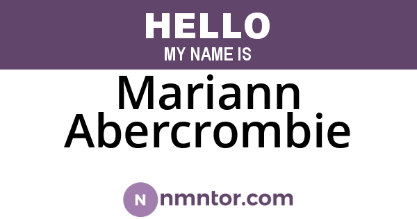 Mariann Abercrombie