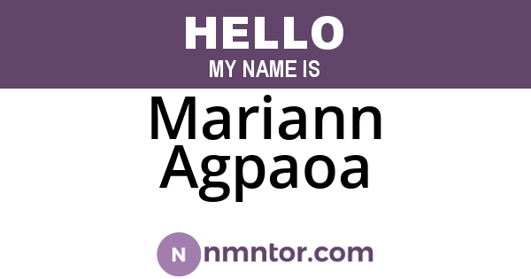Mariann Agpaoa