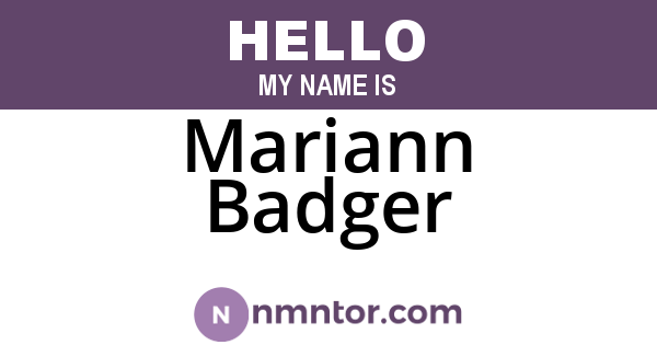 Mariann Badger