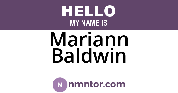 Mariann Baldwin