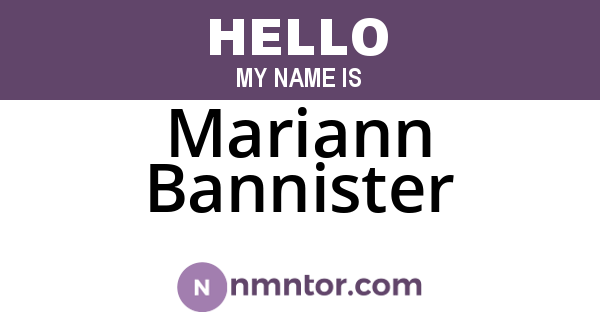 Mariann Bannister