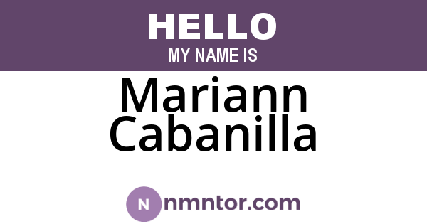 Mariann Cabanilla