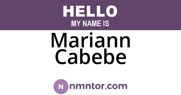 Mariann Cabebe