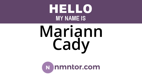 Mariann Cady