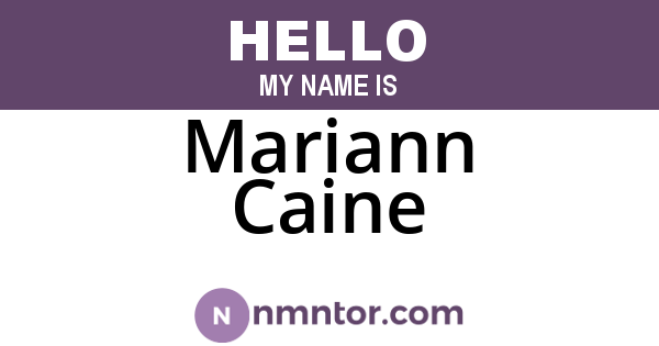 Mariann Caine