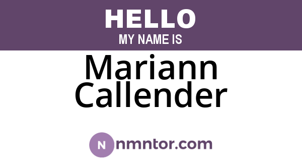 Mariann Callender