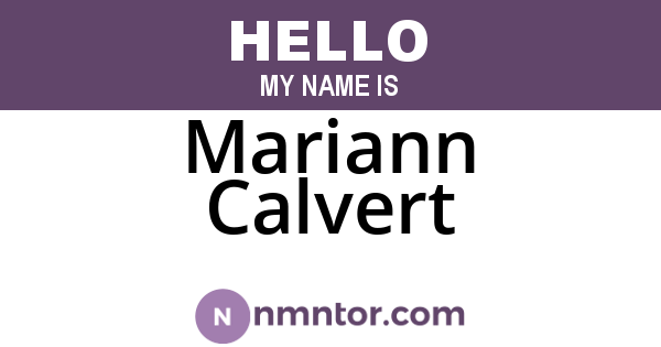 Mariann Calvert
