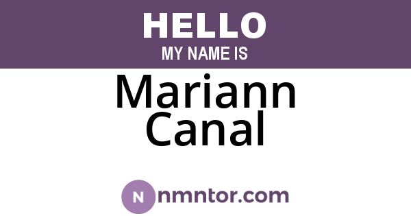 Mariann Canal