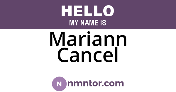 Mariann Cancel