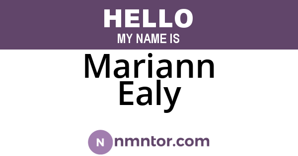 Mariann Ealy