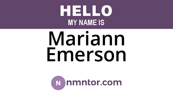 Mariann Emerson