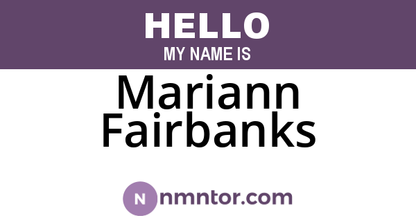 Mariann Fairbanks
