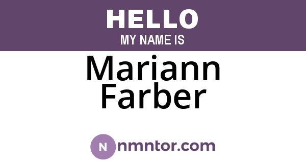 Mariann Farber