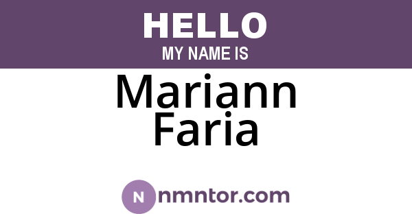 Mariann Faria