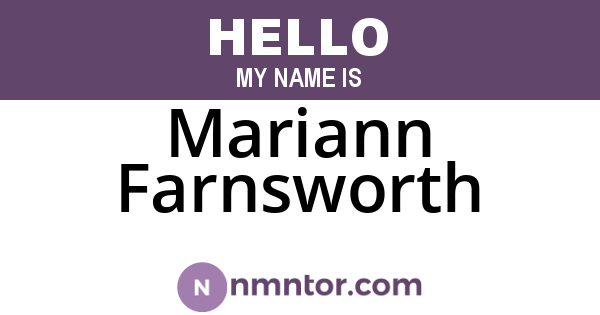 Mariann Farnsworth
