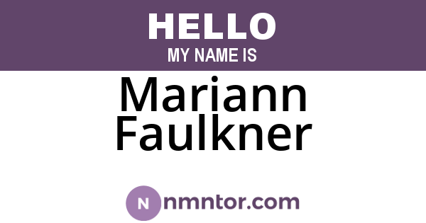 Mariann Faulkner