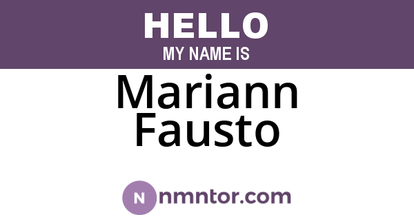 Mariann Fausto