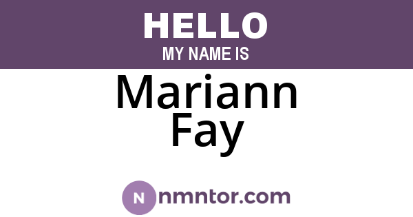Mariann Fay