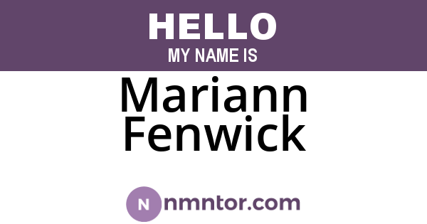 Mariann Fenwick