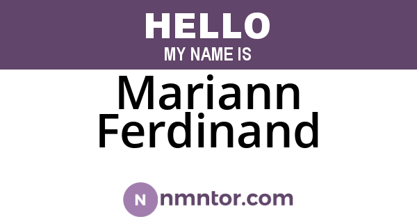 Mariann Ferdinand