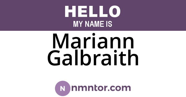 Mariann Galbraith