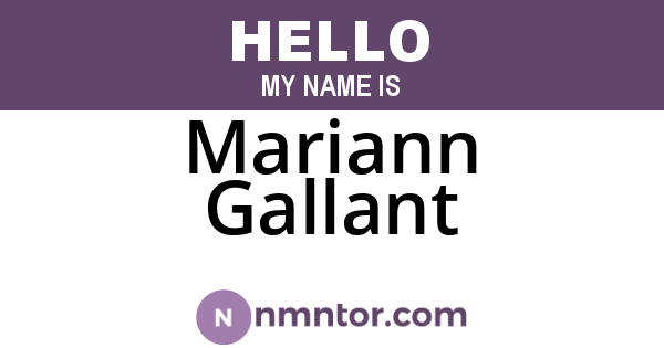 Mariann Gallant