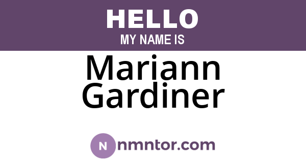 Mariann Gardiner
