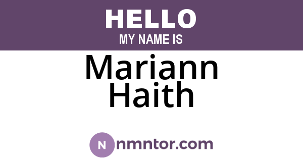 Mariann Haith